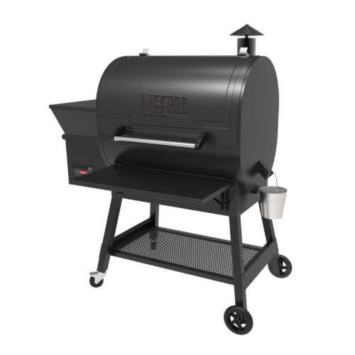 LifePro SCSP1500LP 1500 Square Inch Barrel Precision Wood Pellet Smoker Grill Perspective: back