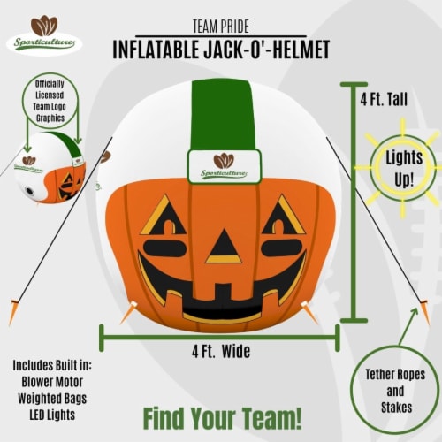 Sporticulture™ NFL Dallas Cowboys Team Pride Inflatable Jack-O'-Helmet Perspective: back