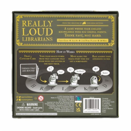 Exploding Kittens® Really Loud Librarians Board Game Perspective: back