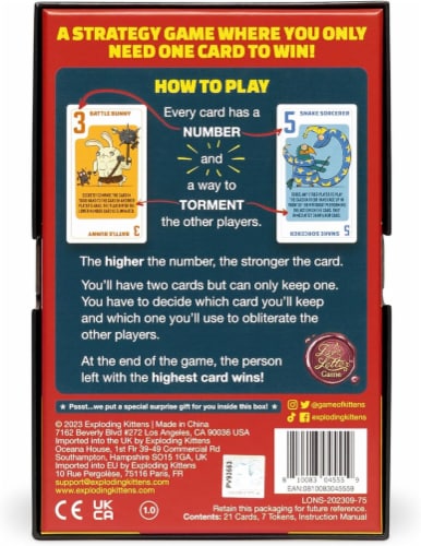 Exploding Kittens® Power Hungry Pets™ Card Game Perspective: back