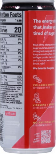Super Enrgy™ Strawberry Lemon Spark Energy Drink Can Perspective: back