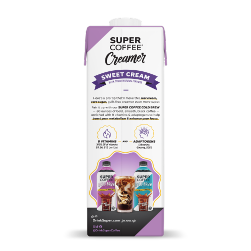 Super Coffee® Sweet Cream Zero Sugar Coffee Creamer Perspective: back