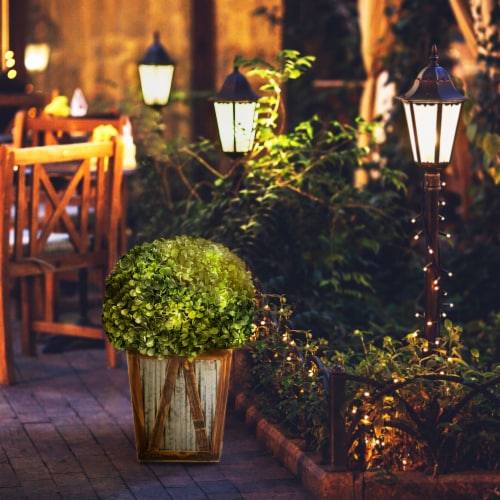 Teamson Home Rounded Artificial Topiary Shrub Pre Lit Solar Powered LED Lights 1 Gerbes Super Markets