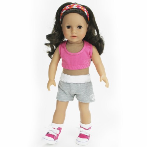 Sophia's Bra, Shorts, Socks and Hi-Top Sneakers for 18  Dolls Perspective: back