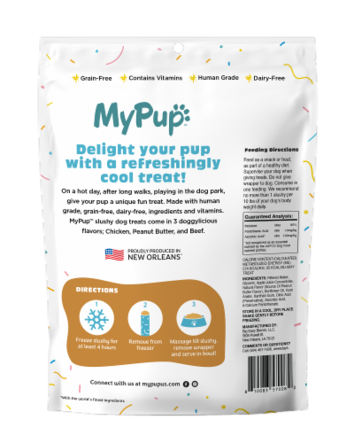MyPup™ Peanut Butter Flavored Slushy Dog Treats Perspective: back