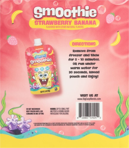 SpongeBob SquarePants Strawberry Banana Kids Smoothie Pouches Perspective: back