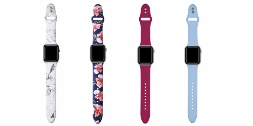 4-Pack of Silicone Bands for Apple Watch Series 1,2,3,4,5,6 & SE - Size 42mm/44mm Perspective: back