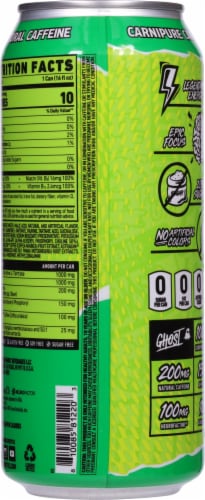Ghost® Warheads Sour Green Apple Energy Drink Perspective: back