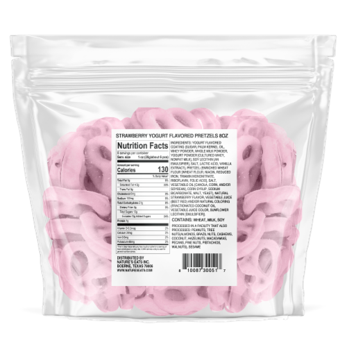 Nature's Eats® Sweet & Salty Strawberry Yogurt Flavored Pretzels Perspective: back