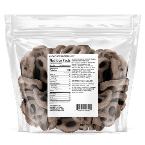 Nature's Eats® Sweet & Salty Chocolate Pretzels Perspective: back