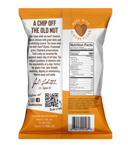 Nutchos Nacho Cheese Chips Perspective: back