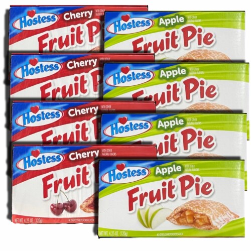 Tribeca Curations | Cherry and Apple Fruit Pie Combo , 4.5 Ounce, 8 Count Perspective: back