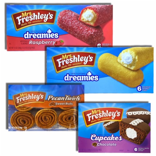 Mrs. Freshley's Snack Cakes Combo Packs Bundled by Tribeca Curations | (Dreamies / Raspberry Perspective: back