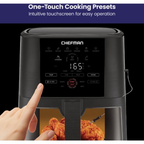 Chefman Digital Air Fryer with Probe Black 5 qt Baker s