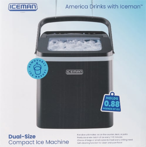 Iceman Dual Size Countertop Bullet Ice Maker w/ 1lb Capacity - Black Perspective: back