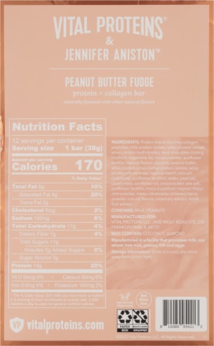 Vital Proteins® Jennifer Aniston™ Protein+Collagen Peanut Butter Fudge Bar Perspective: back