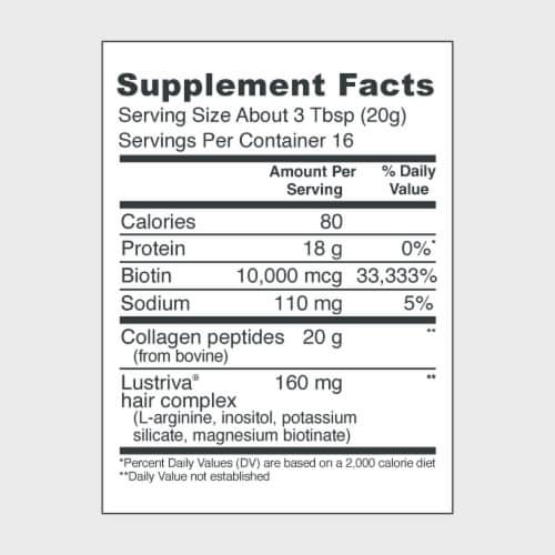 Vital Proteins® Unflavored Hair Complex Dietary Supplement Perspective: back