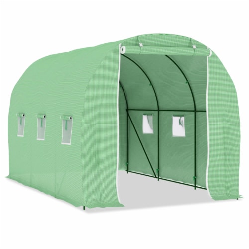 vidaXL Greenhouse 73.8 ft² 11.3'x6.6'x6.6' Perspective: back