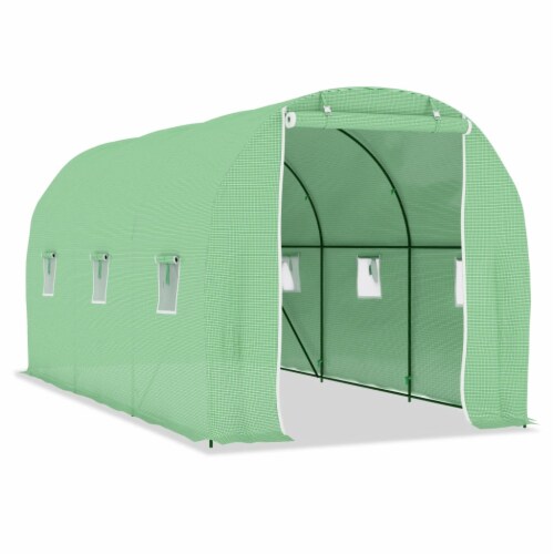 vidaXL Greenhouse 96.9 ft² 14.8'x6.6'x6.6' Perspective: back