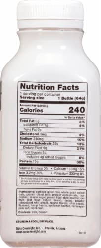 Oats® Overnight Chocolate Peanut Butter Shake Perspective: back