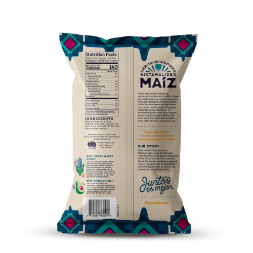Siete Maiz Blue Corn Totopos Corn Tortilla Chips Perspective: back