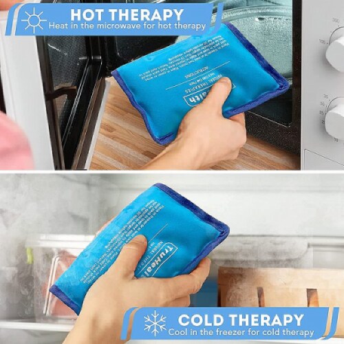 Truhealth Reusable Gel Ice Packs (2 Pack) - FSA HSA Approved Large Size 4.5 x 9.5 in for Body Pain and Injuries, Cold Compress Therapy - Reduces Back