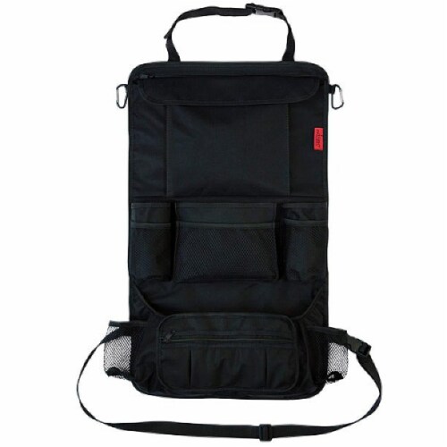 Lusso Gear Large Back Seat Car Organizer Black Perspective: back