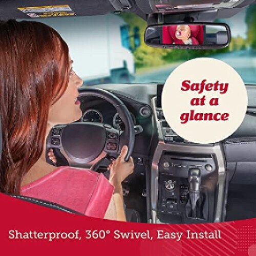 Lusso Gear 11.5 Baby Backseat Car Mirror for Rear Facing Car Seats, Grey Perspective: back