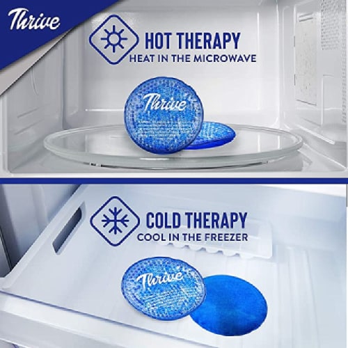 Thrive 6 Small Round Hot and Cold Reusable Ice Packs Face and Sinus Relief Perspective: back