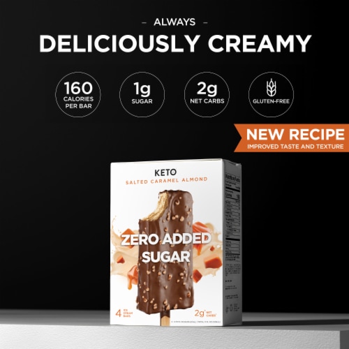 Keto Pint Zero Added Sugar Sea Salt Caramel Crunch Ice Cream Bar Perspective: back