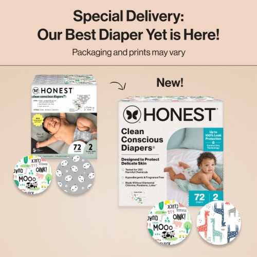 The Honest Company Clean Conscious Diapers® |Hypoallergenic + Fragrance Free | Size 2 Perspective: back