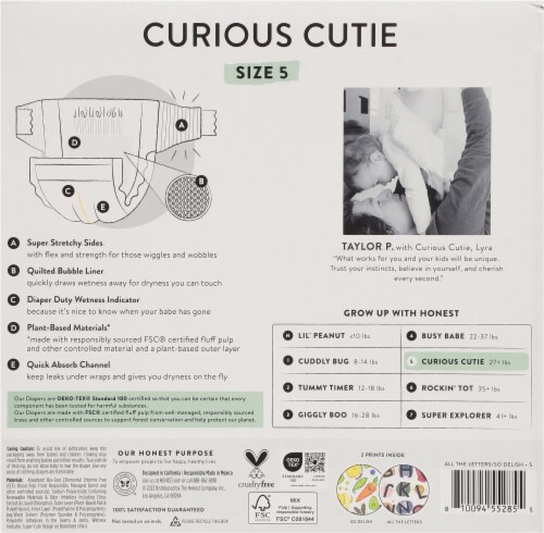 Honest® Clean Concious Diapers™ Size 5 (27+lbs) Perspective: back