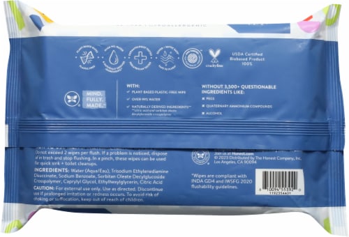 Honest® Toddler Flushable Wipes Perspective: back