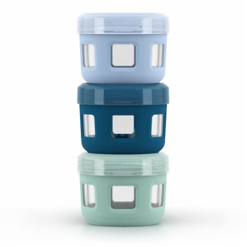 Ello Duraglass 4 Ounce Glass Condiment Container Set Perspective: back