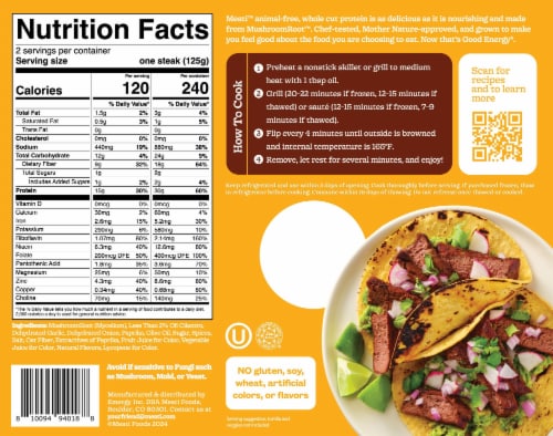 eat Meati® MushroomRoot™ Carne Asada Steaks Perspective: back
