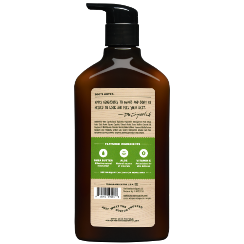 Dr. Squatch® Men's Natural Cool Fresh Aloe Moisturizing Lotion Perspective: back