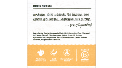 Dr. Squatch® Men's Total Moisture Shea Butter Bar Soap Unscented Perspective: back