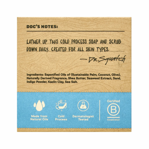 Dr. Squatch Bar Soap Coastal Mist Scent Perspective: back