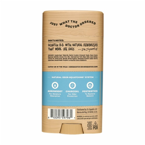 Dr. Squatch® Men's Natural Odor Squatching® Coastal Mist Stick Deoderant Perspective: back