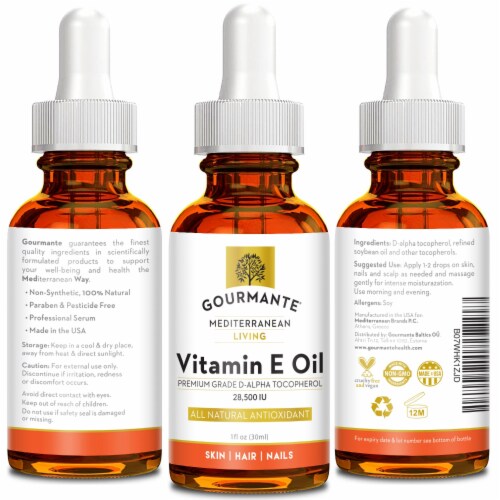 Gourmante 100% Natural Vitamin E Oil - For Skin, Hair and Nail Health, 1 -  Harris Teeter