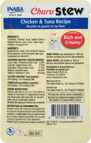 Inaba® Churu® Stew Chicken and Tuna Recipe Cat Food Perspective: back