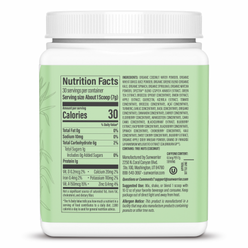 Sunwarrior® Shape Thermo Green Unflavored Nutrition Supplement Perspective: back