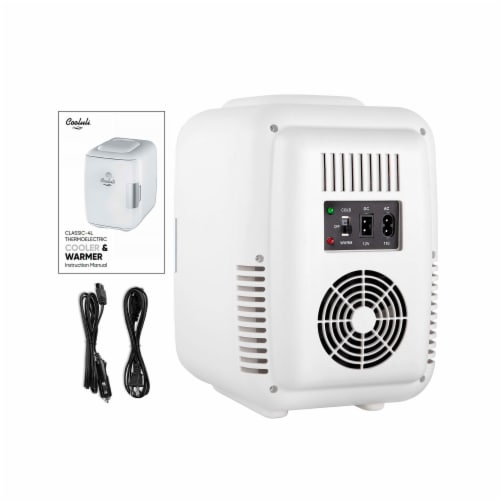 Cooluli Classic 4 Liter Portable Compact Mini Fridge - White Perspective: back