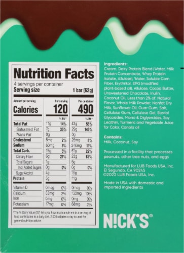 Nick's Mint Choklad Coated Ice Cream Perspective: back