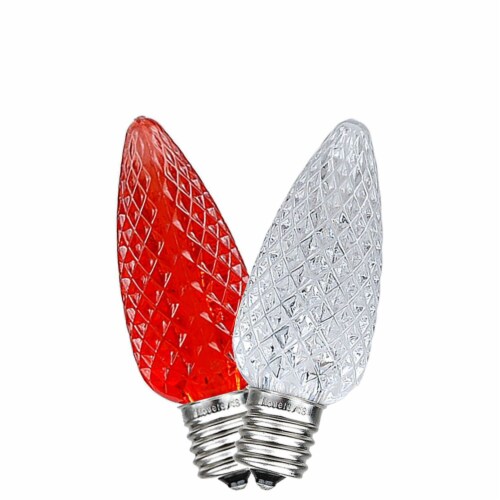 25 Pack C9 LED Outdoor Christmas Replacement Bulbs Red Warm White C9 E17 Base 25 Bulbs Foods Co
