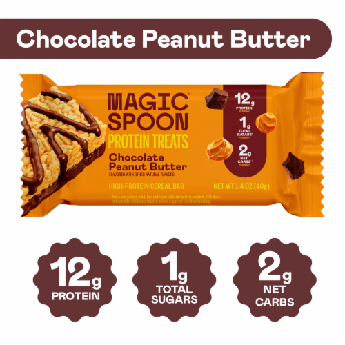 Magic Spoon® High-Protein Gluten-Free Chocolate Peanut Butter Cereal Treat Bars Perspective: back