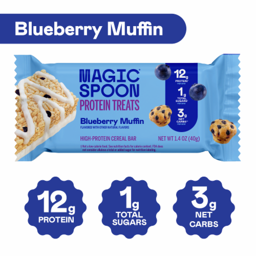 Magic Spoon® High-Protein Gluten-Free Blueberry Muffin Cereal Treat Bars Perspective: back