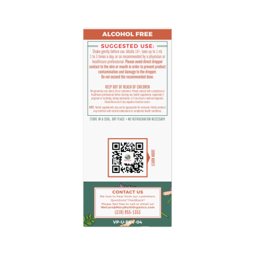 Maryruth's® Organic Astragalus Root Liquid Extract Perspective: back