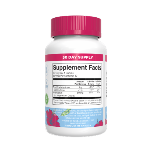 MaryRuth's® Kids Hibiscus Magnesium Calm Gummies Perspective: back
