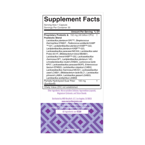 MaryRuth's® Women's 40+ Daily Care 3-in-1 Probiotic Capsules Perspective: back